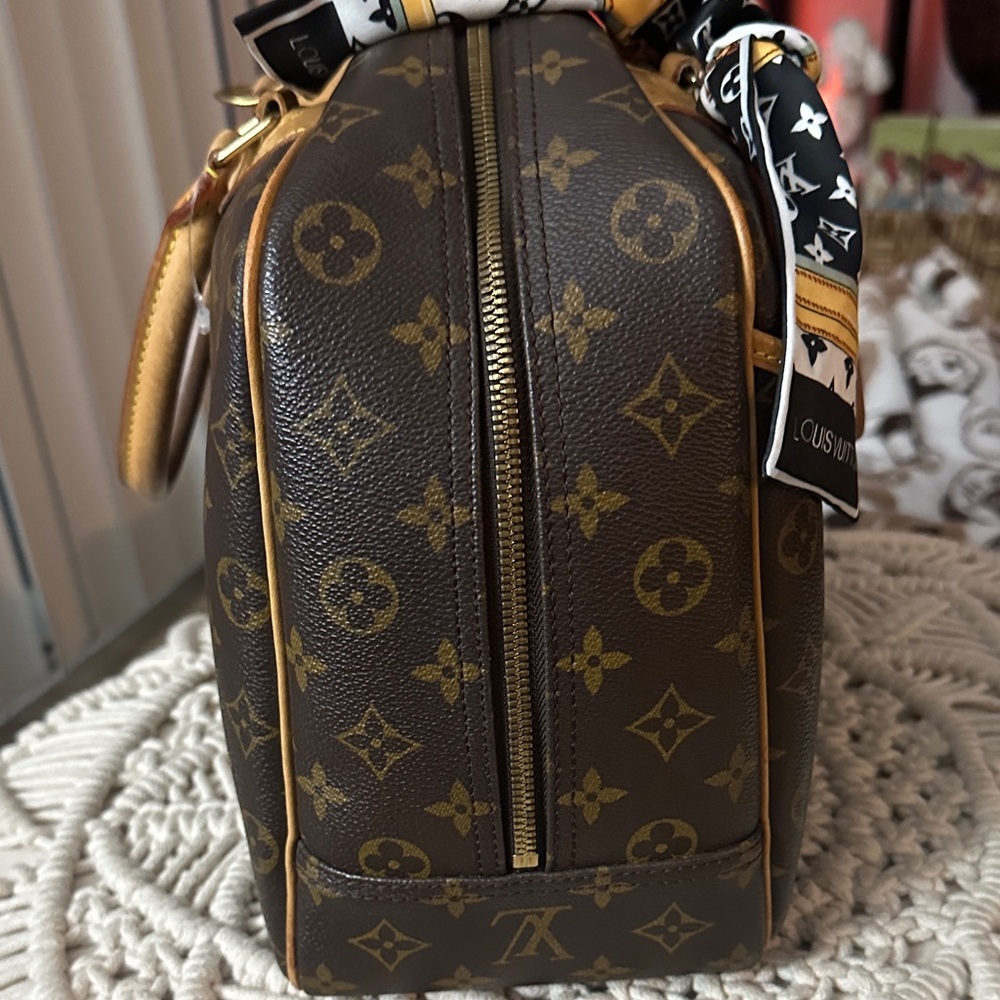 Louis Vuitton Deauville Brown Monogram Bag with Scarf Accent - Picture 12 of 16